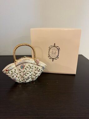 Lenox Floral Mini Bag  decor with Gold Handle. New in box.